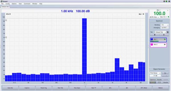 1KHz en bandas de 1/3 de octava