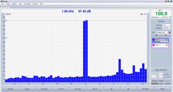 1KHz en bandas de 1/6 de octava