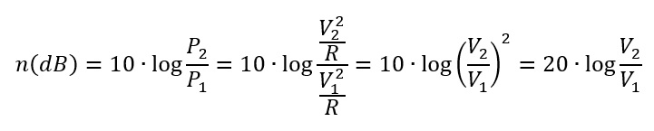 Niveles y decibelios como relación de tensiones