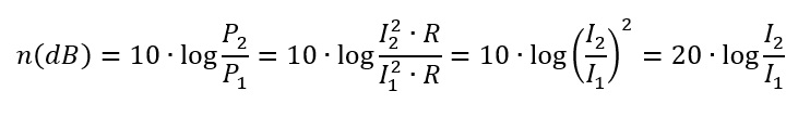 Niveles y decibelios como relación de corrientes