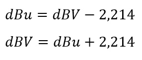 Relación entre dBV y dBu